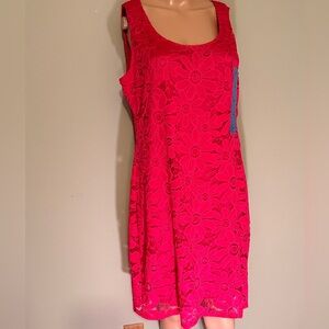 🎈SALE🎈NEW PINK LACE SLEEVELESS  DRESS SZ LARGE
